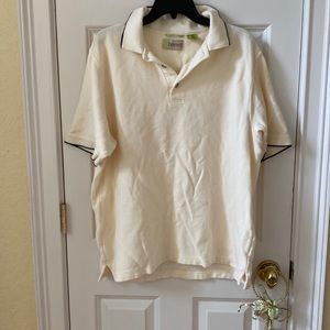 Cubavera men buttoned down tee shirts. Cream with black.Size XL. Thick material